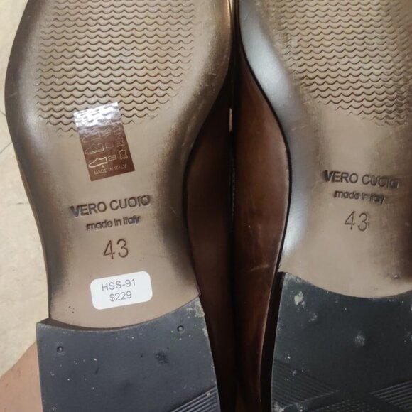 Passo Per Passo brown loafers 43EU 10US leather string tie made italy - Picture 5 of 7